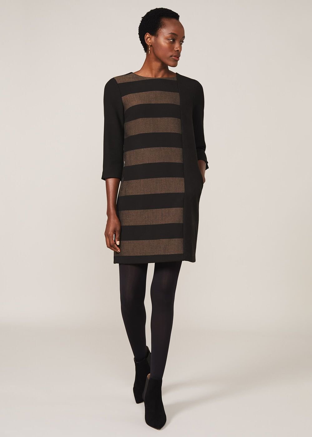 Sophie Sapphire Dress - Black/Camel