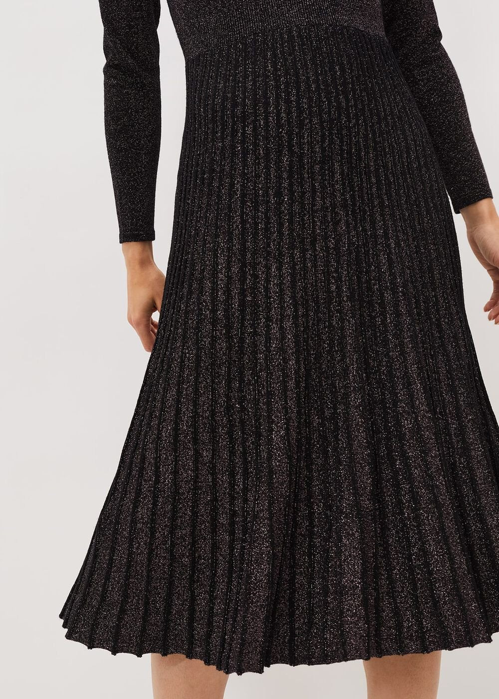Jessamine Shimmer Knit Dress - Gunmetal