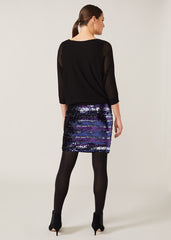 Geonna Sequin Knitted Dress - Cobalt