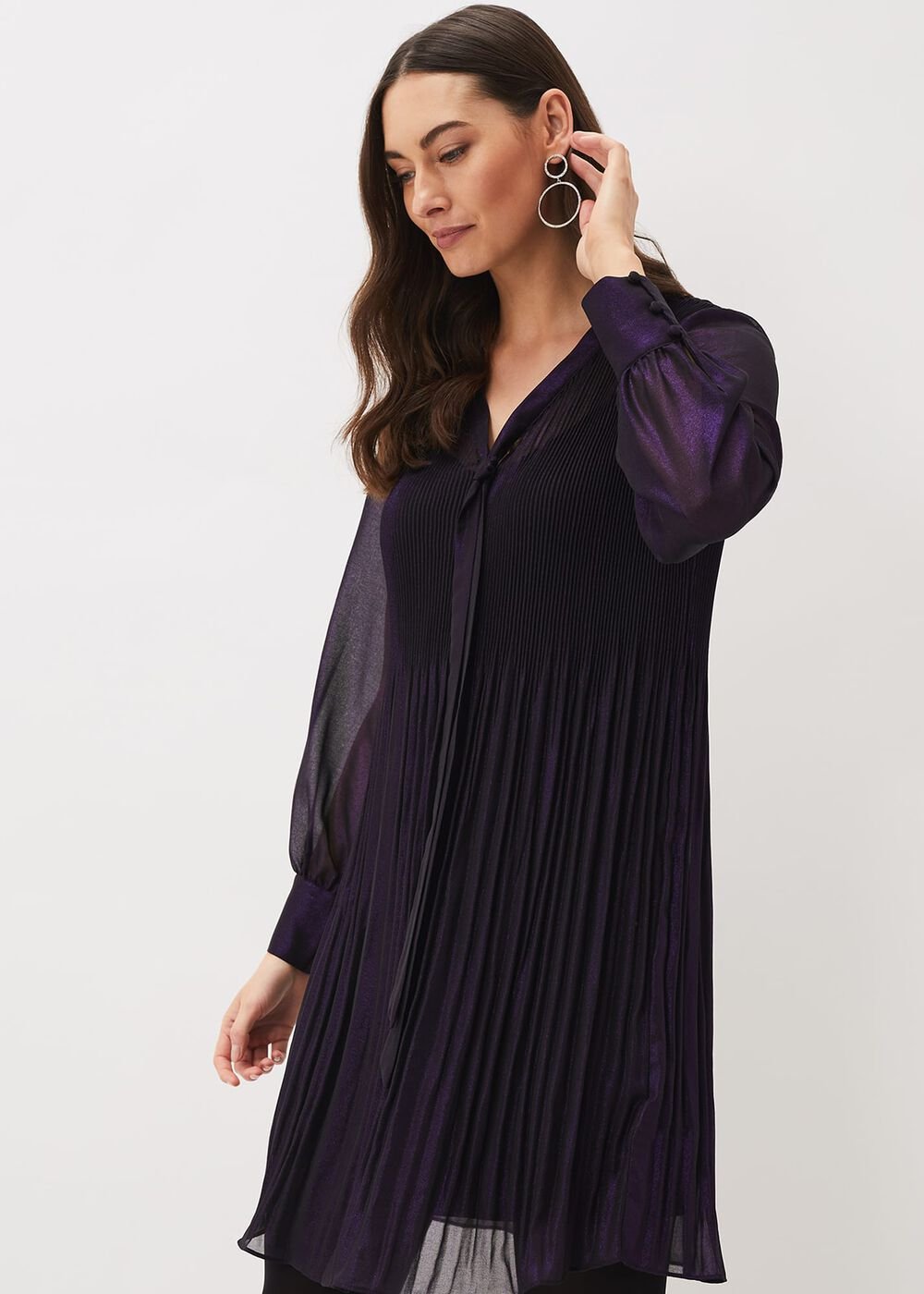 Lyra Metallic Dress - Purple