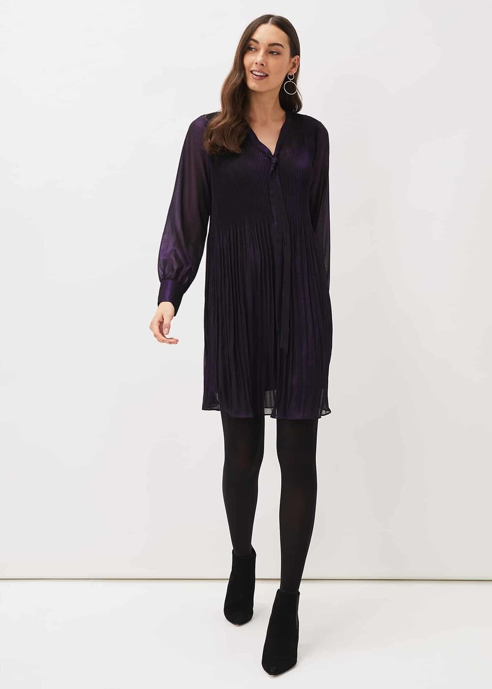 Lyra Metallic Dress - Purple