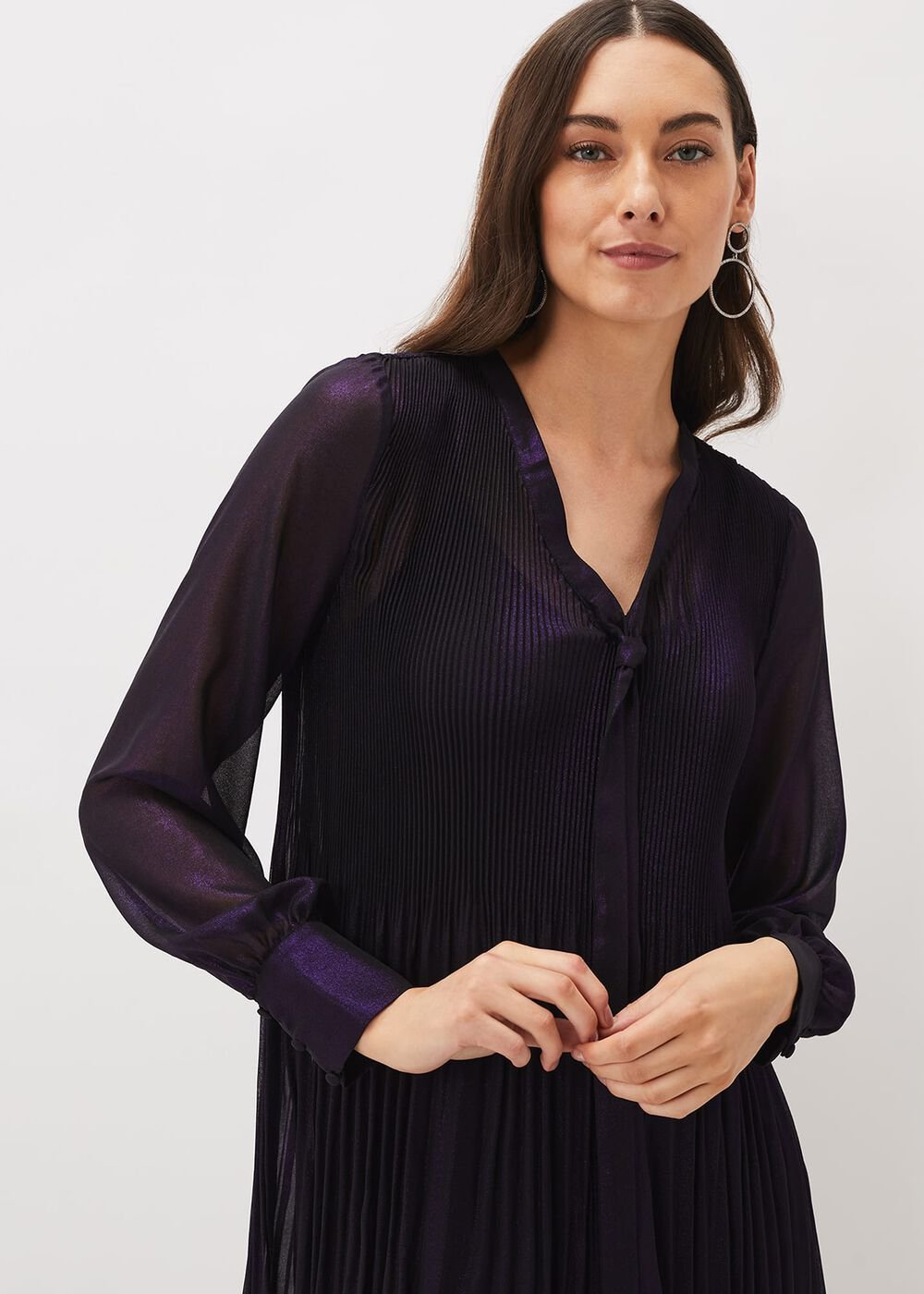 Lyra Metallic Dress - Purple