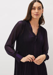 Lyra Metallic Dress - Purple