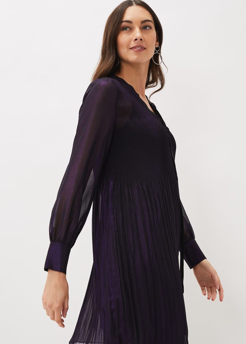 Lyra Metallic Dress - Purple