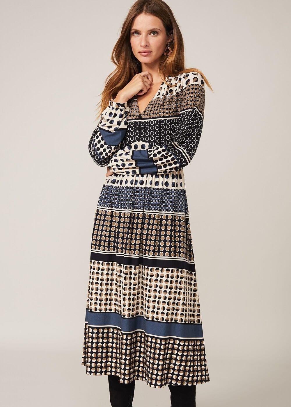 Jacinta Spot Print Dress - Black Multi