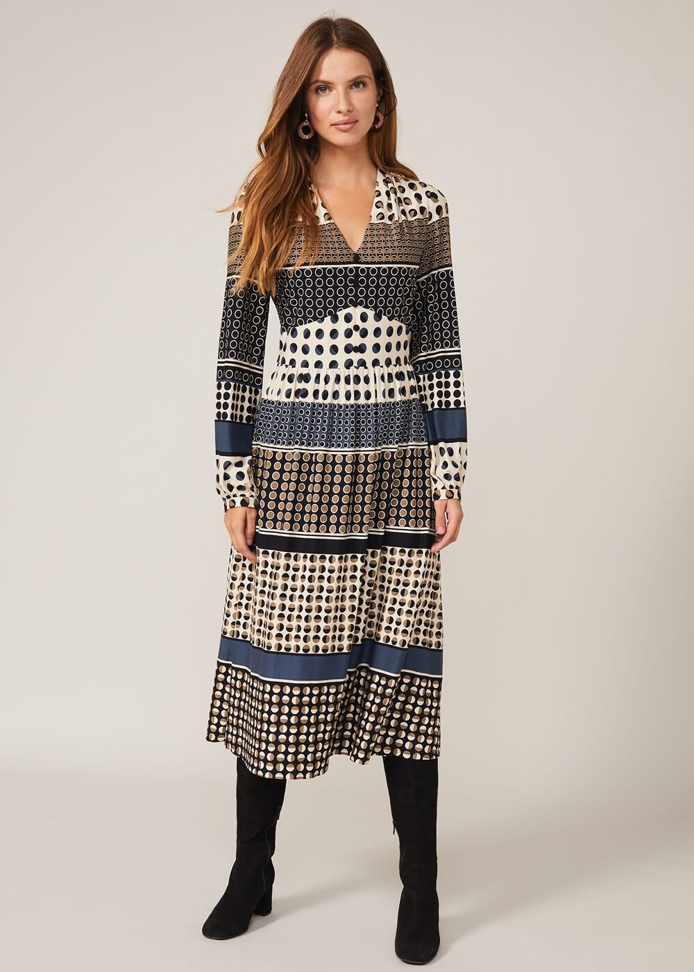 Jacinta Spot Print Dress - Black Multi