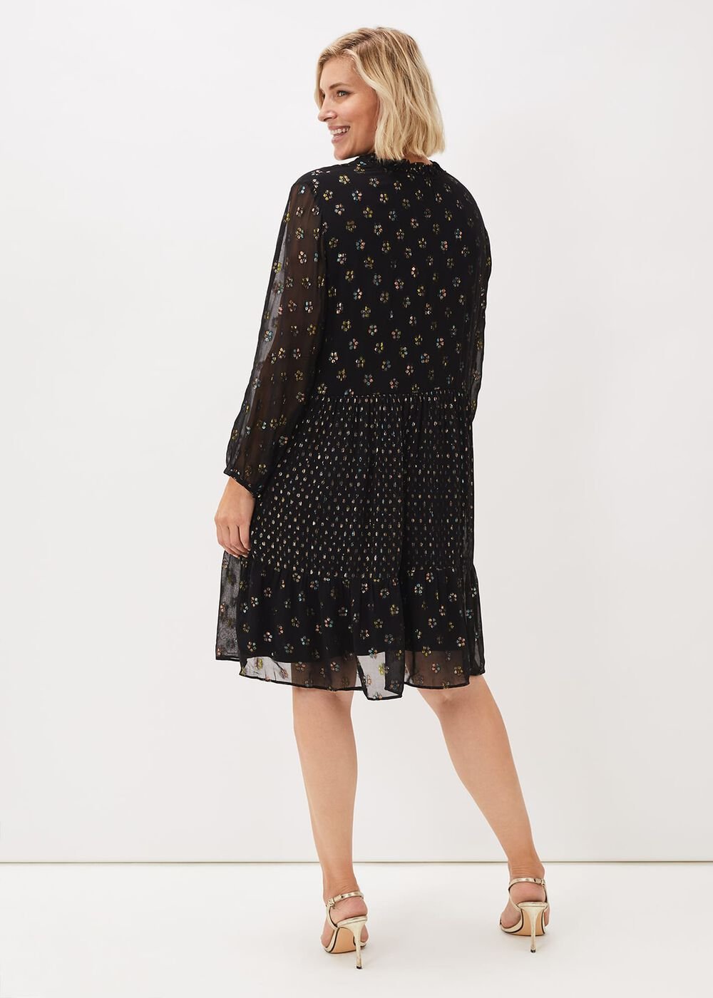 Sarah Sparkle Jacquard Dress - Black Multi