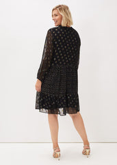 Sarah Sparkle Jacquard Dress - Black Multi