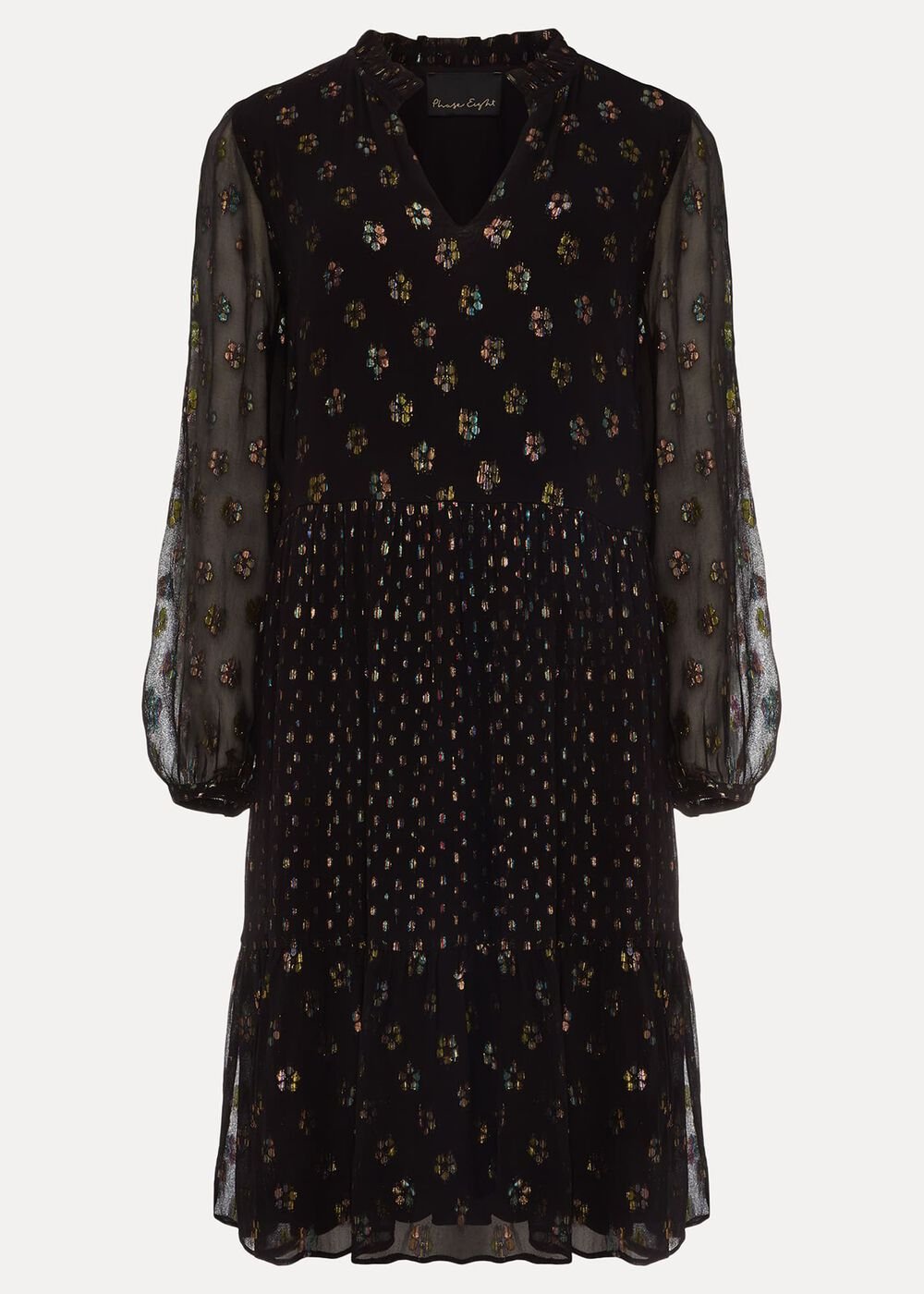 Sarah Sparkle Jacquard Dress - Black Multi