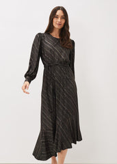 Clairette Asymmetric Sparkle Dress - Black