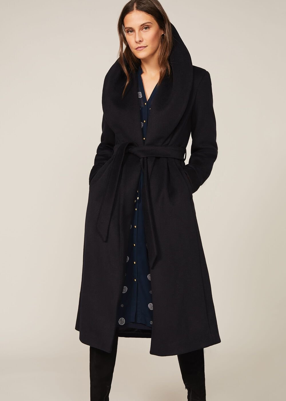 Eve Embroidered Spot Dress - Navy Multi