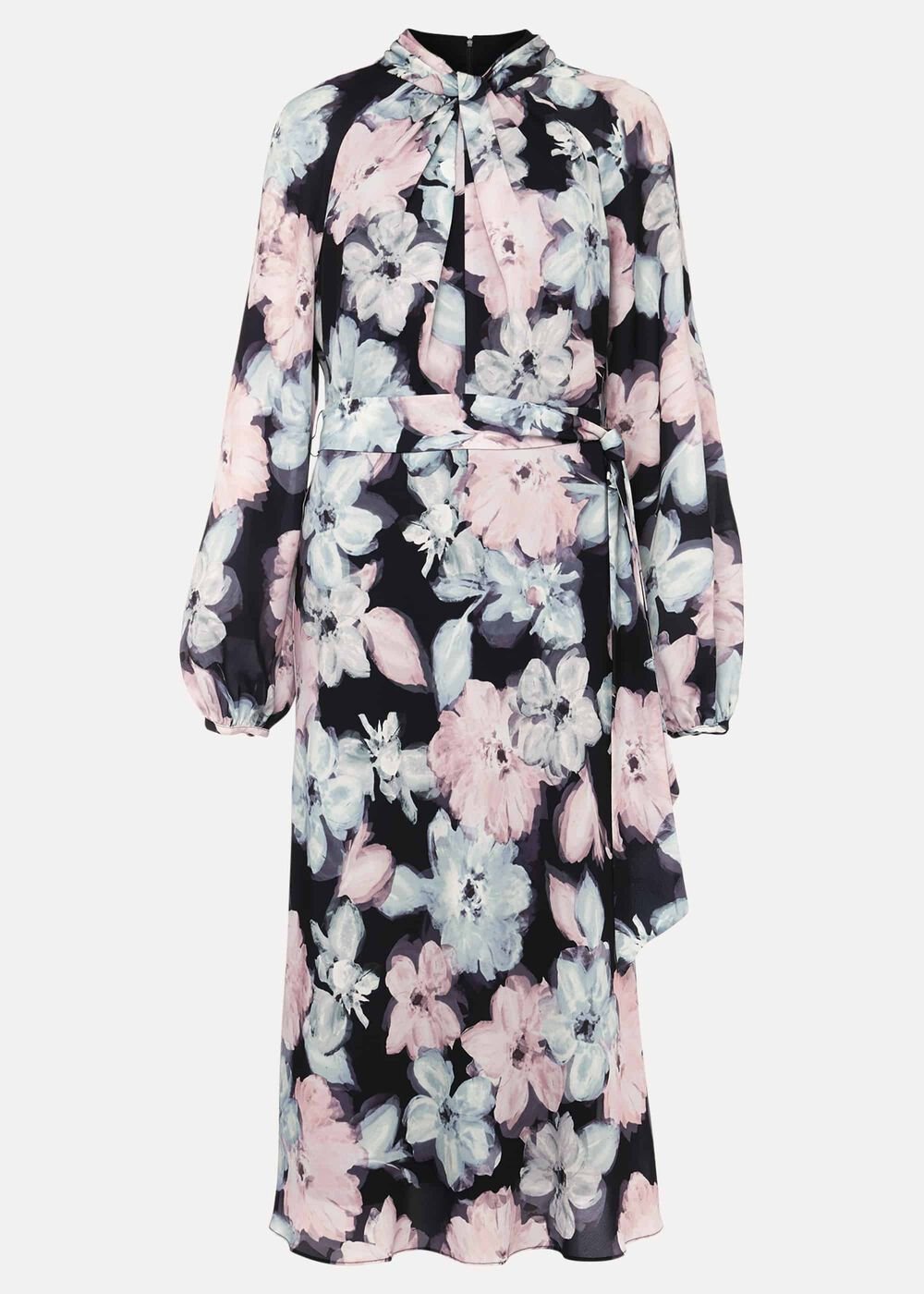 Ella Floral Print Dress - Navy Multi