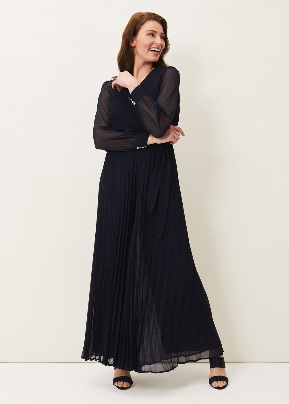 Phoebe Pleated Jumpsuit - Navy