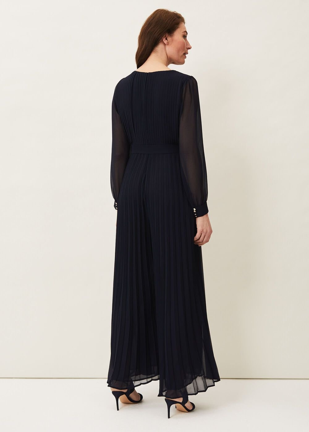 Phoebe Pleated Jumpsuit - Navy