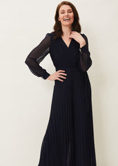 Phoebe Pleated Jumpsuit - Navy