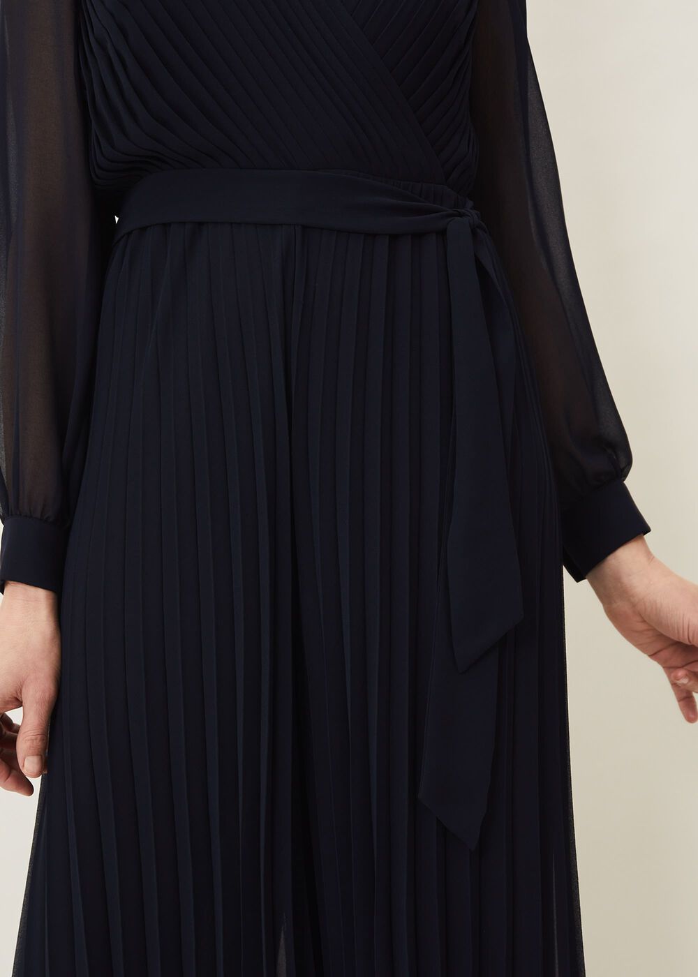 Phoebe Pleated Jumpsuit - Navy