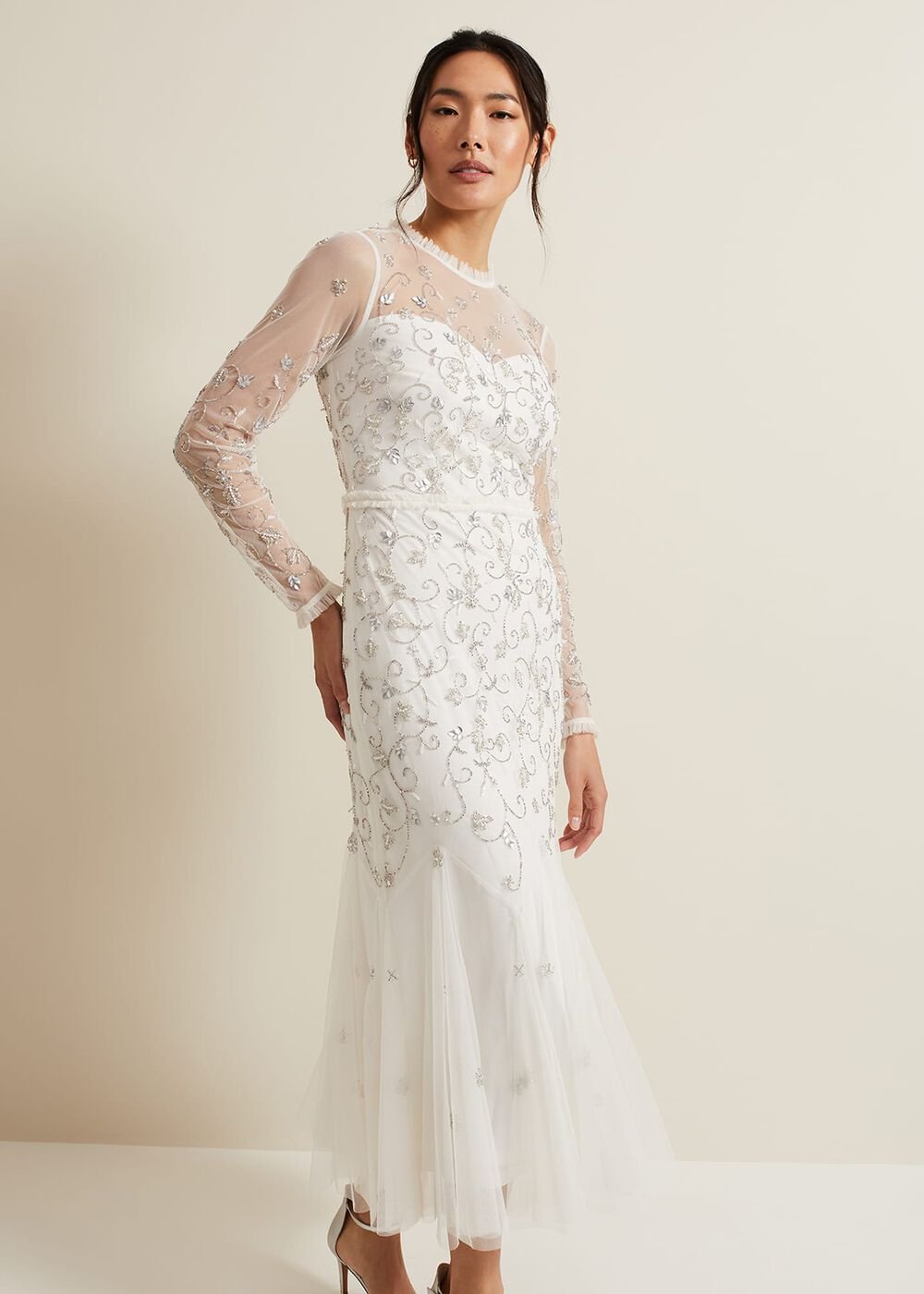 Annie Embellished Wedding Dress - Ivory