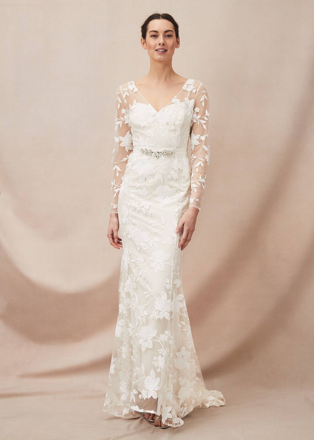 Saffron Lace Wedding Dress - Almond