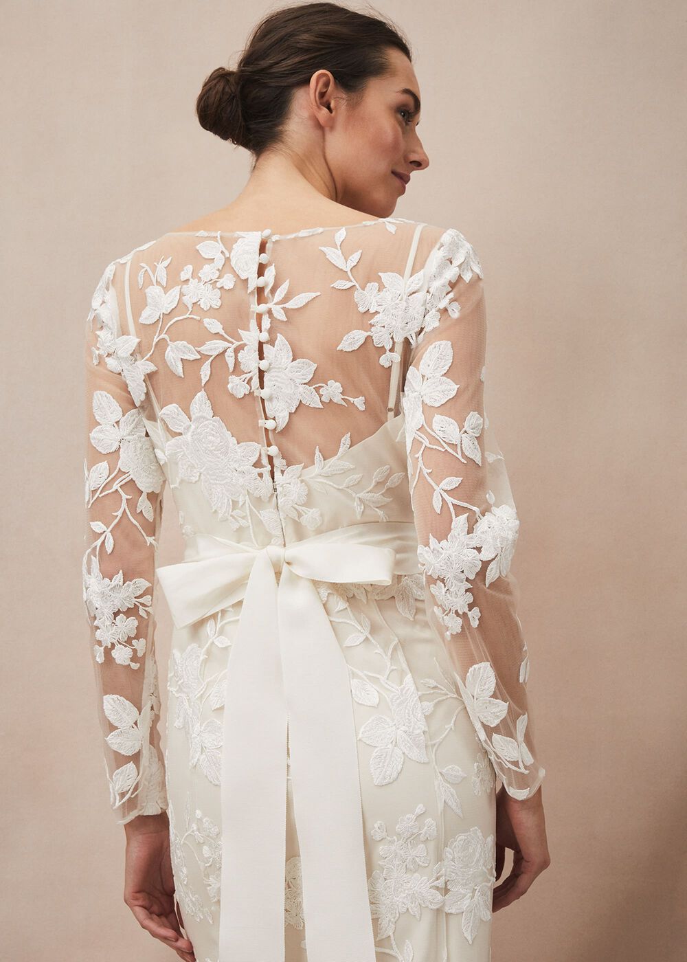Saffron Lace Wedding Dress - Almond