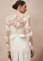 Saffron Lace Wedding Dress - Almond