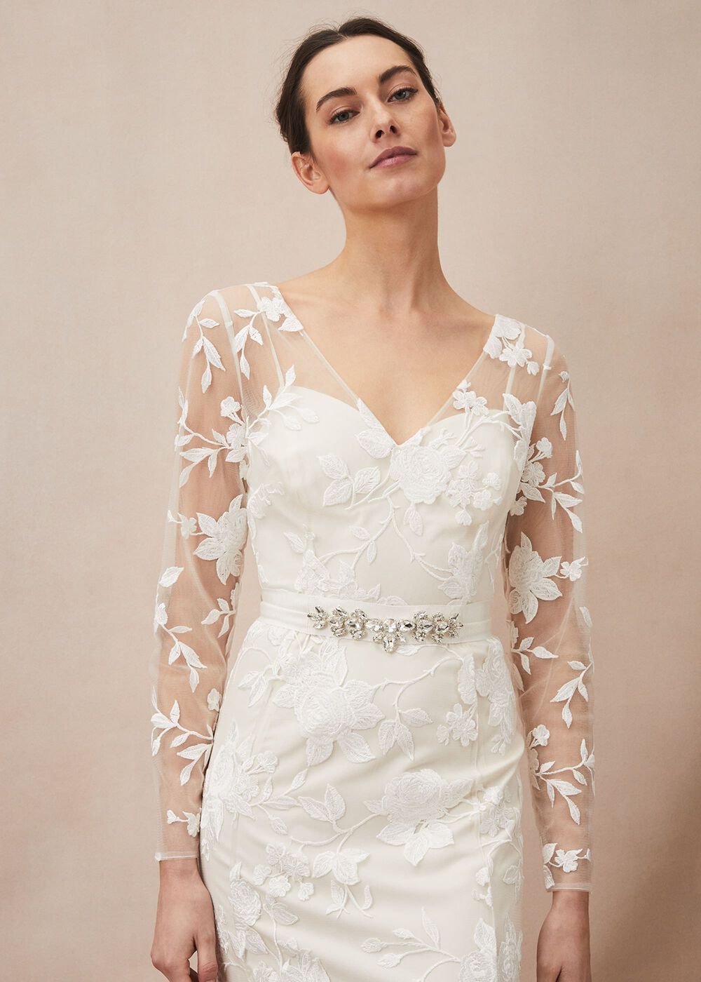 Saffron Lace Wedding Dress - Almond