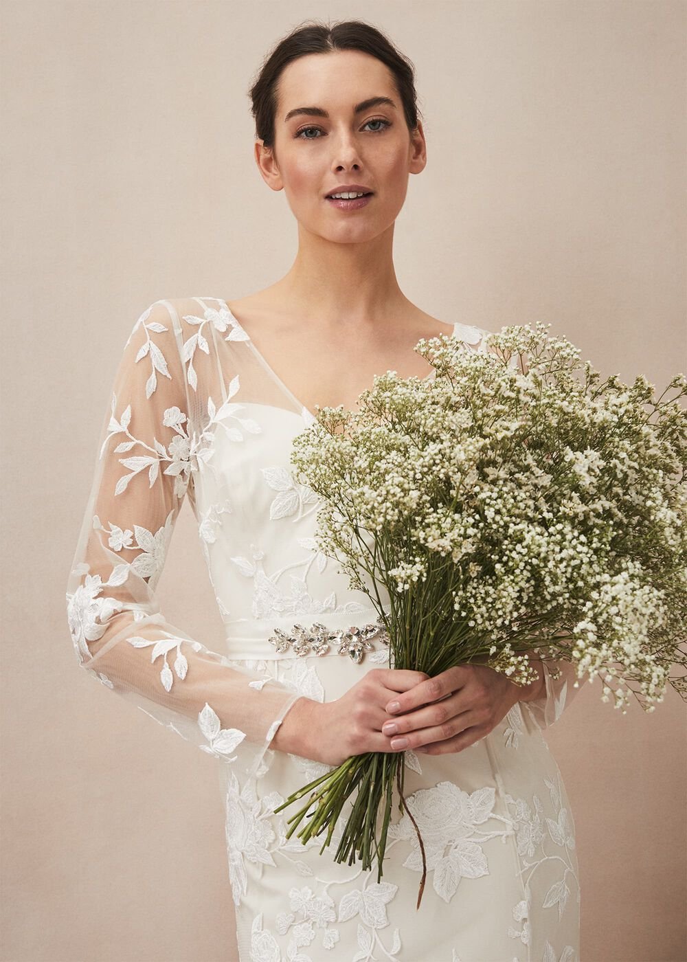Saffron Lace Wedding Dress - Almond