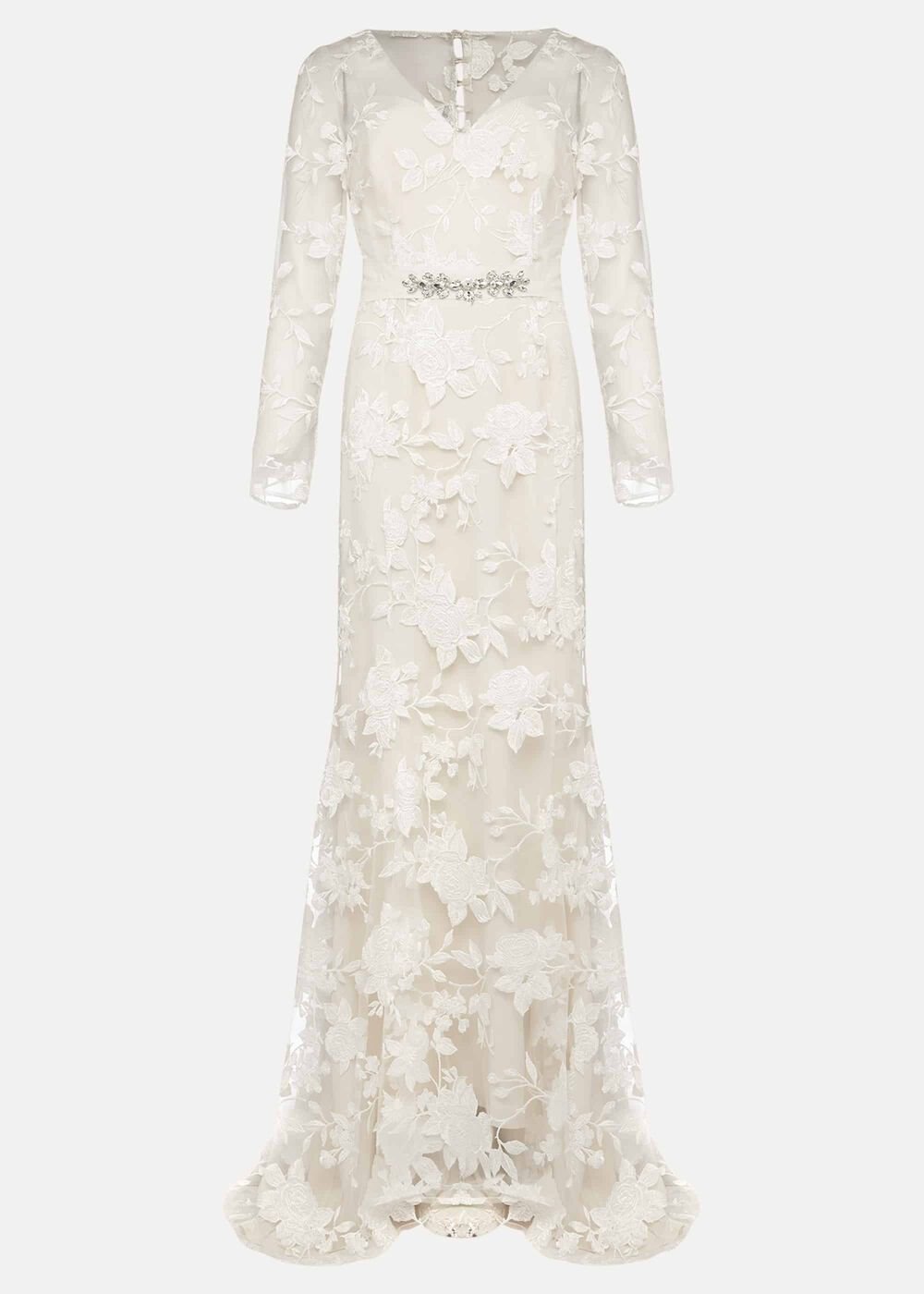 Saffron Lace Wedding Dress - Almond
