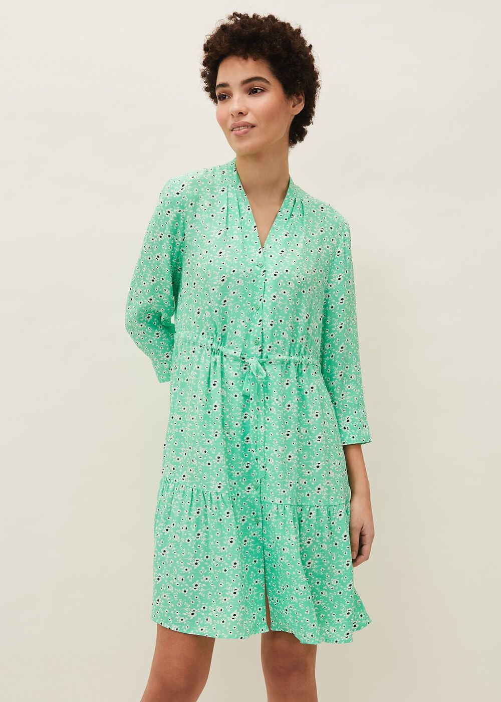 Diana Floral Swing Dress - Green