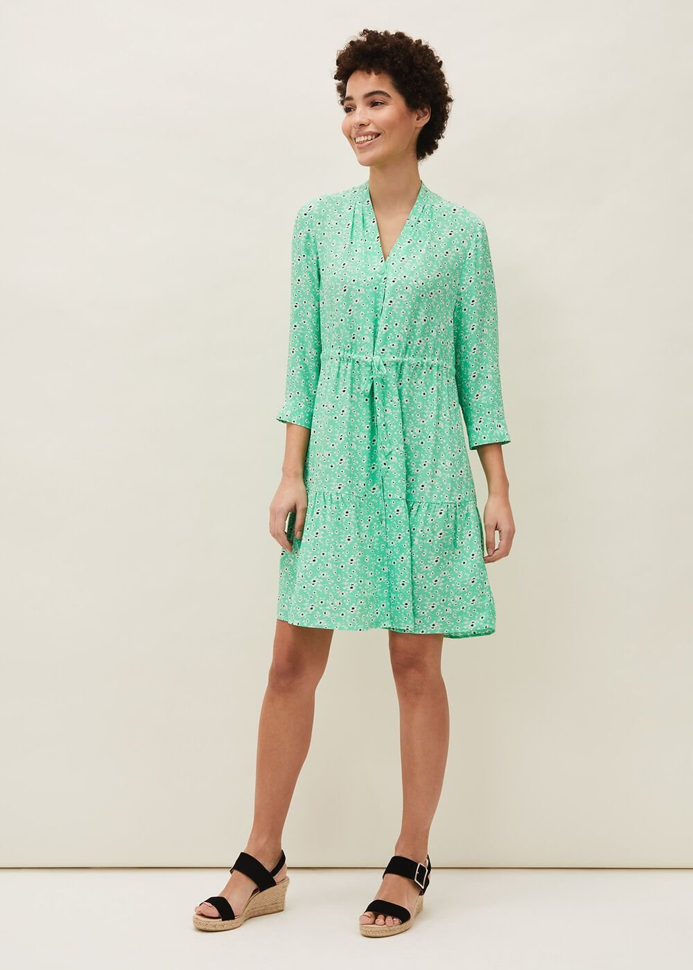 Diana Floral Swing Dress - Green