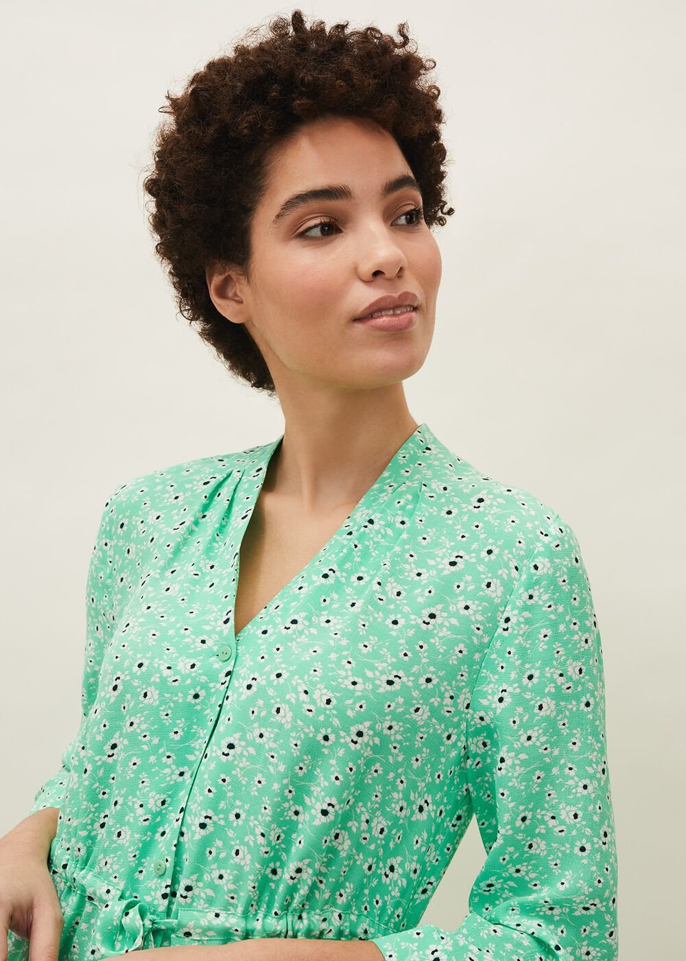 Diana Floral Swing Dress - Green