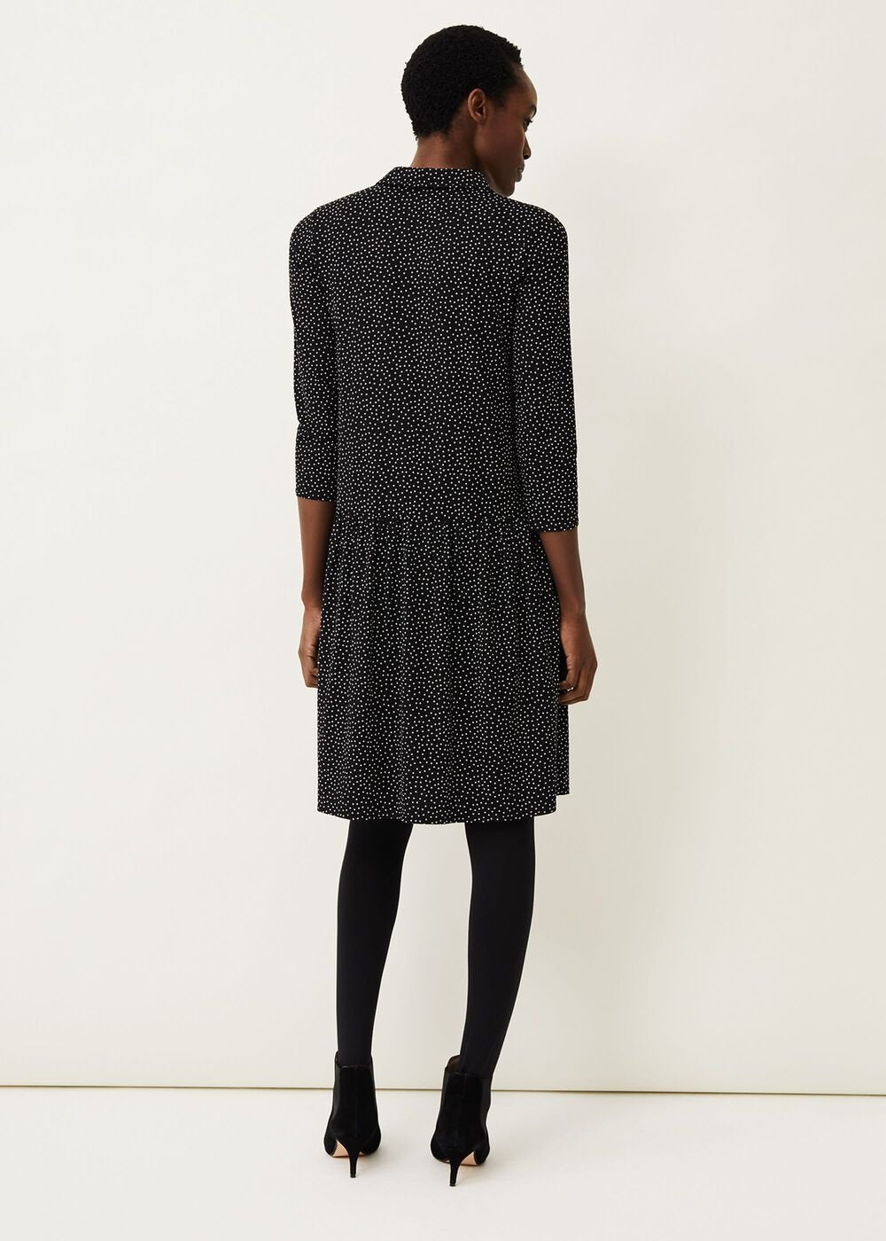 Mina Spot Print Shirt Dress - Black/White