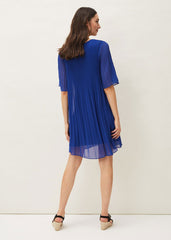 Ella Pleat Dress - Cobalt