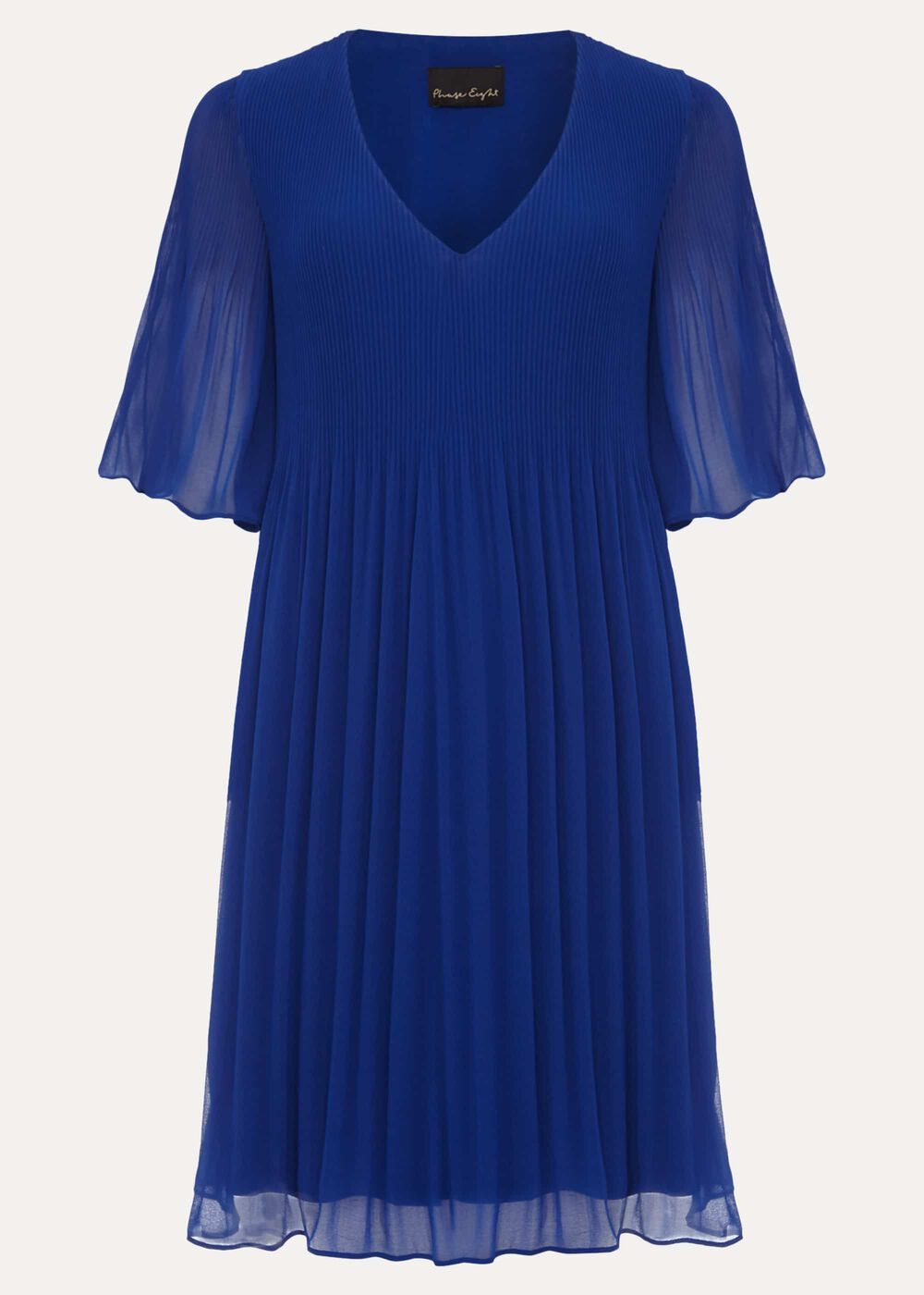 Ella Pleat Dress - Cobalt