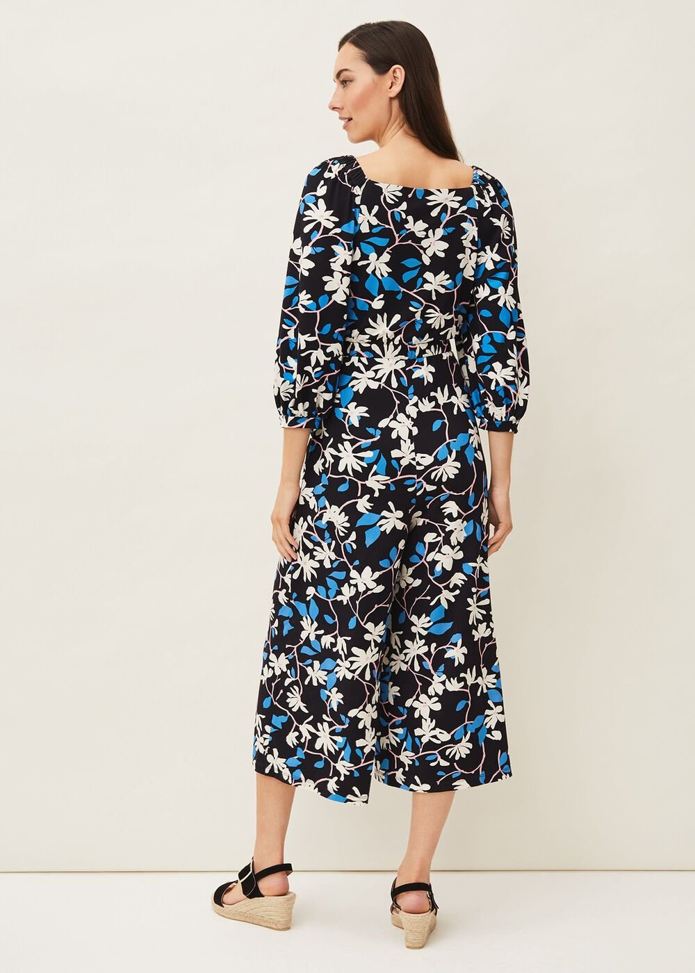 Magnolia Floral Jersey Jumpsuit - Navy/Multi