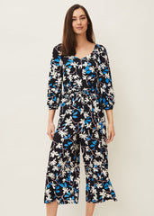 Magnolia Floral Jersey Jumpsuit - Navy/Multi
