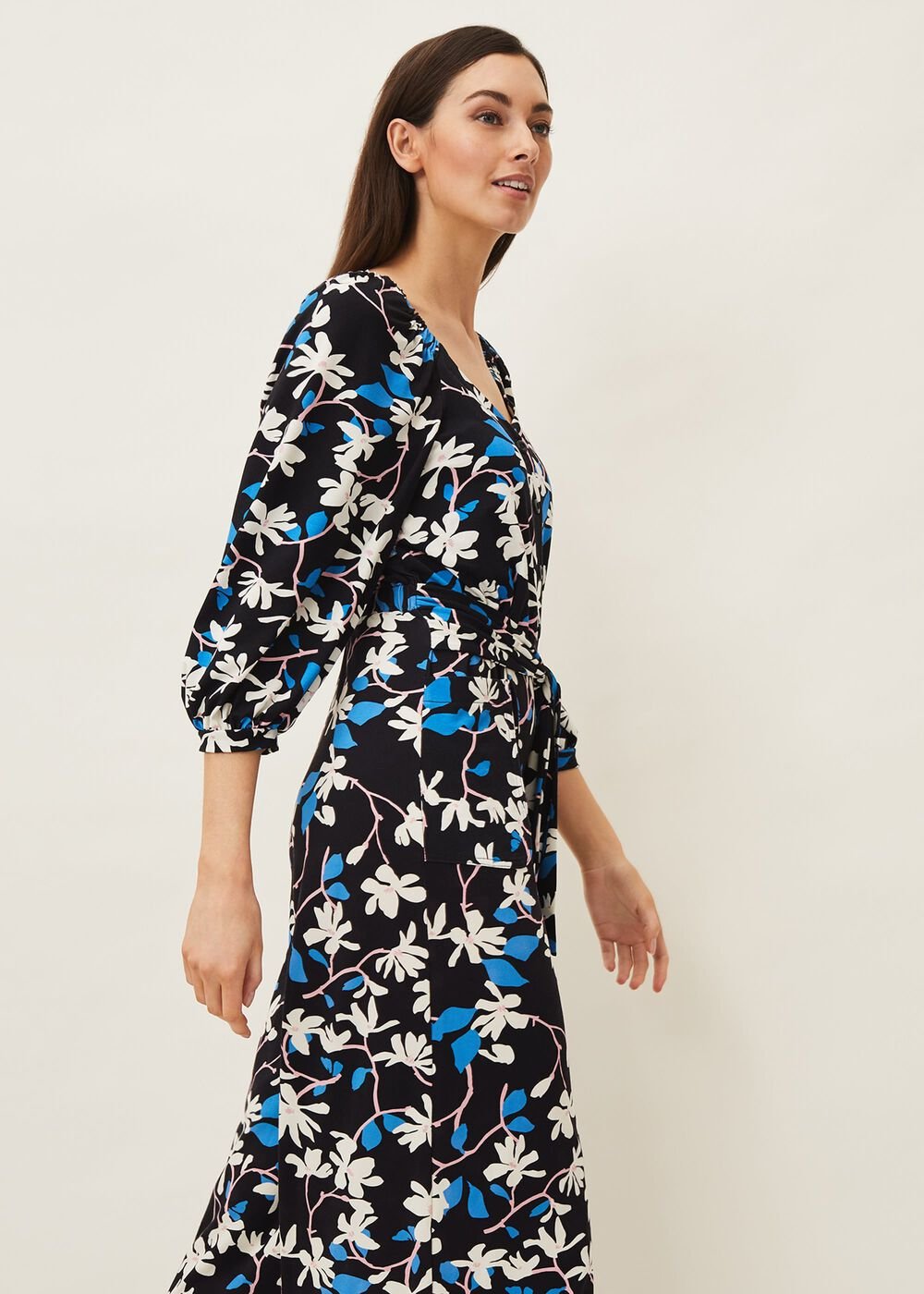 Magnolia Floral Jersey Jumpsuit - Navy/Multi