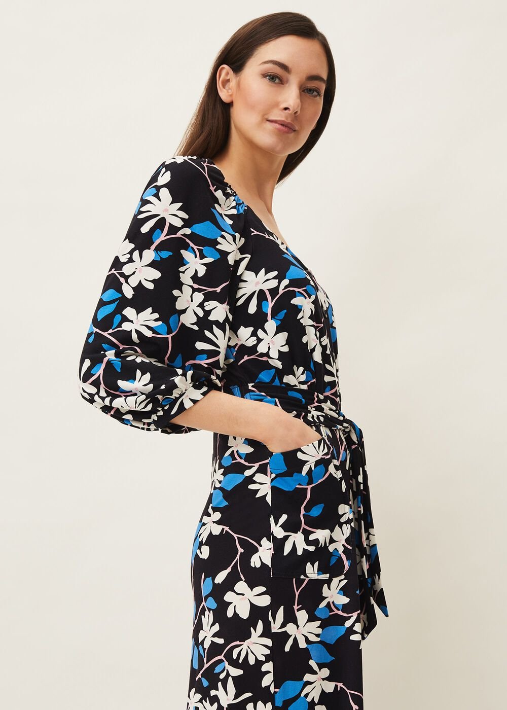 Magnolia Floral Jersey Jumpsuit - Navy/Multi