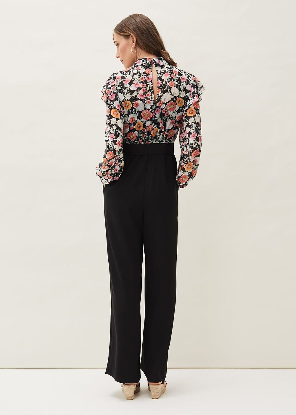 Sophie Floral Print Jumpsuit - Black/Floral