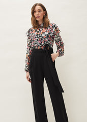 Sophie Floral Print Jumpsuit - Black/Floral