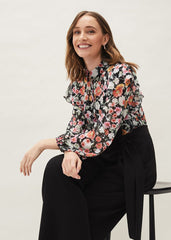 Sophie Floral Print Jumpsuit - Black/Floral