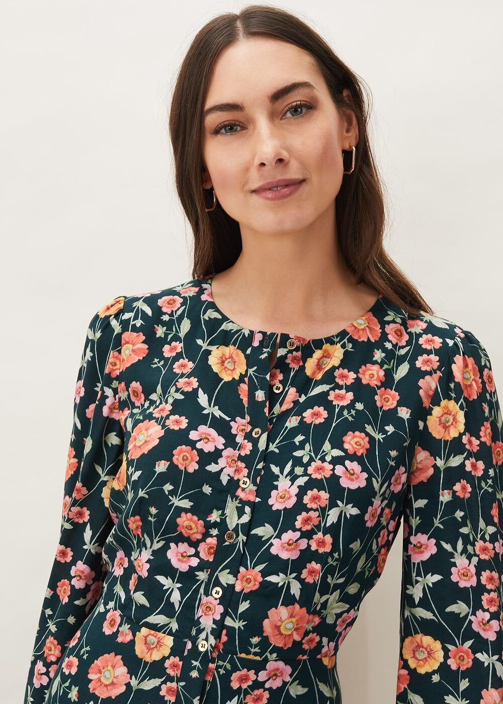 Matilda Floral Midaxi Dress - Forest