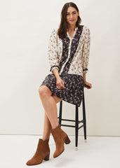 Buttercup Floral Dress - Cream/Black