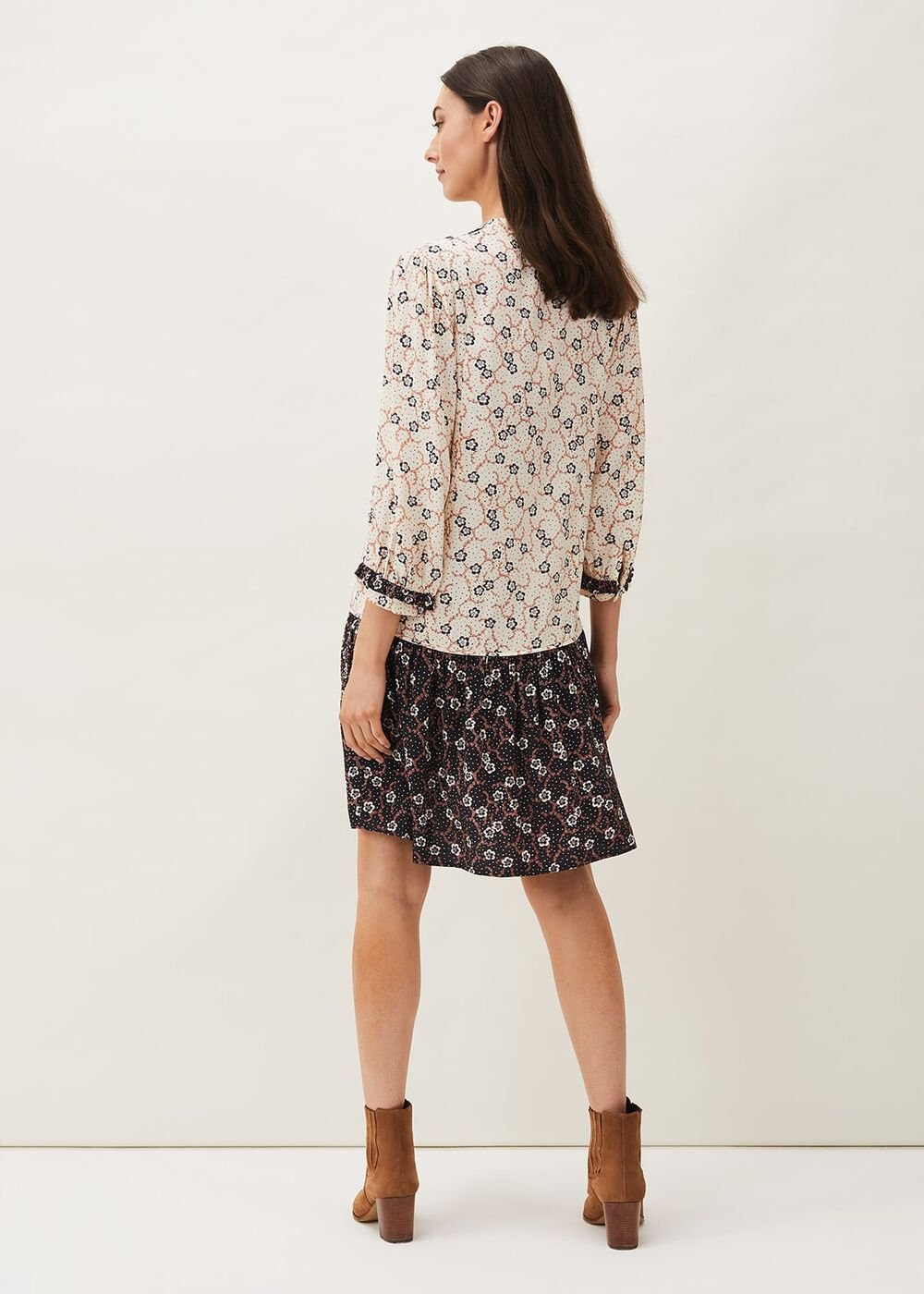 Buttercup Floral Dress - Cream/Black