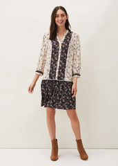 Buttercup Floral Dress - Cream/Black