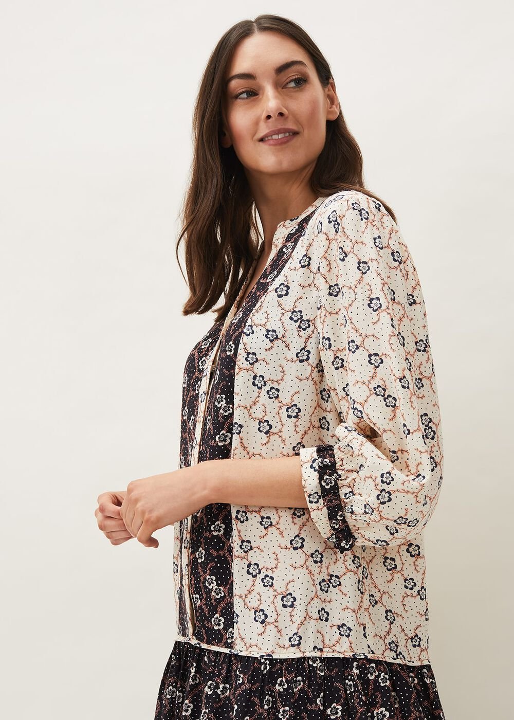 Buttercup Floral Dress - Cream/Black