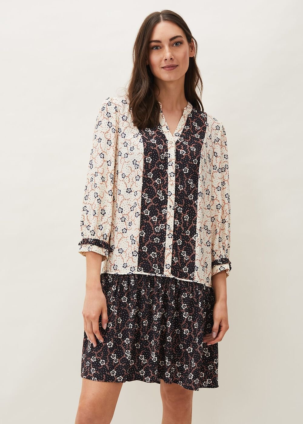 Buttercup Floral Dress - Cream/Black