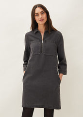 Kirsty Zip Dress - Grey