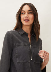 Kirsty Zip Dress - Grey