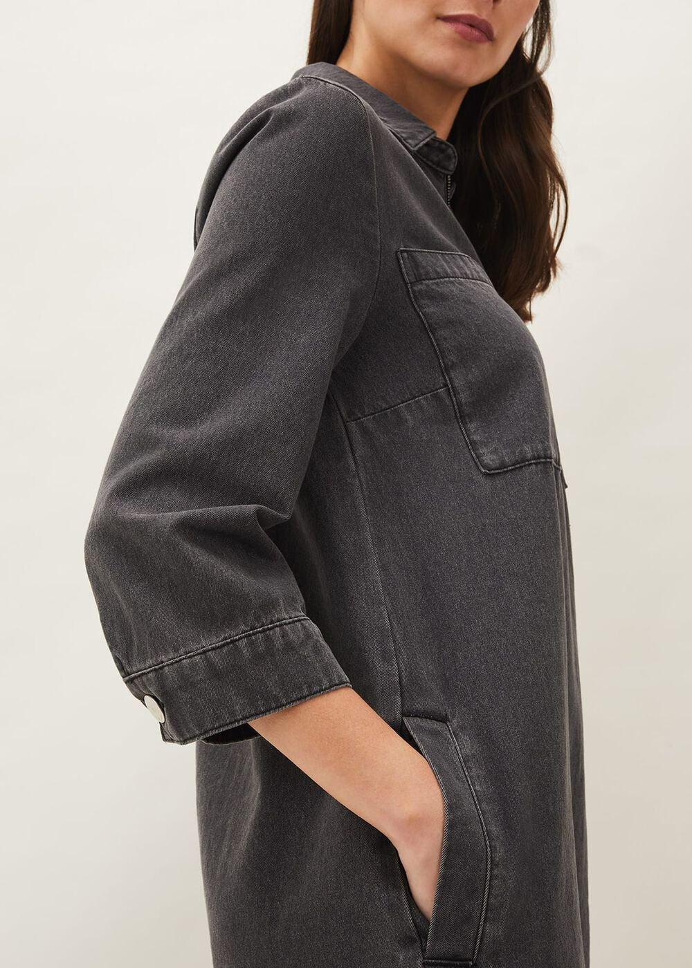 Kirsty Zip Dress - Grey