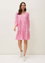 Penele Swing Dress - Pink/Ivory